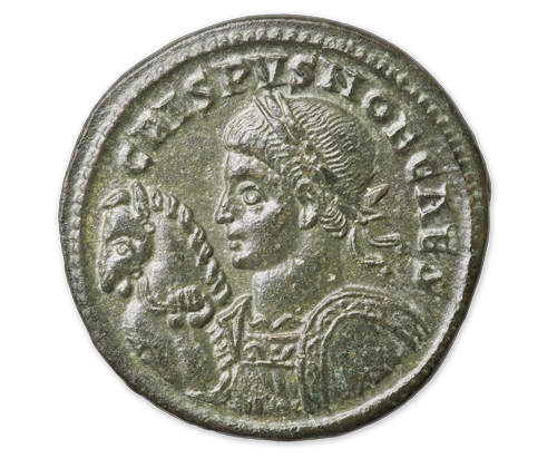 Follis of Crispus, front