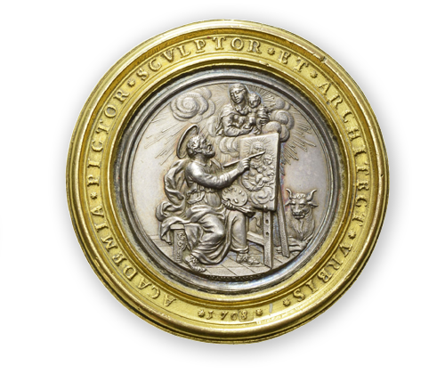 Silver award medal of Pope Clemens XI., front
